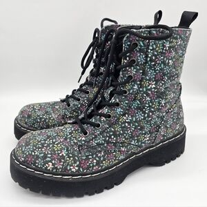 Sincerly Jules Harley Floral Lace Up Canvas Combat Boot 8w Cottagecore